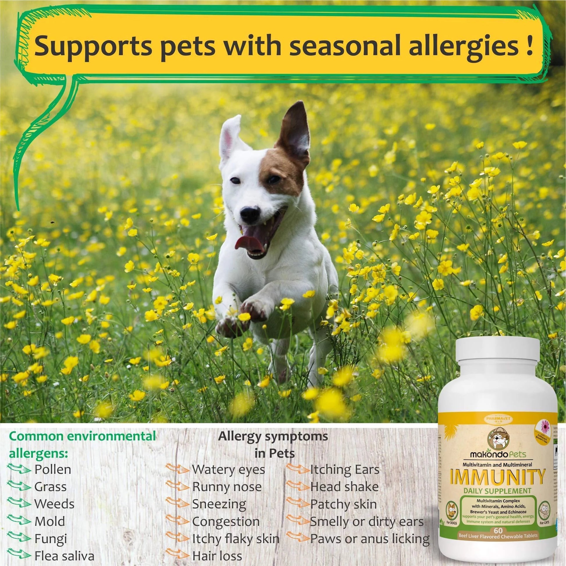 Immune Support Dog Supplement Dog Allergy Relief with Vitamins Minerals