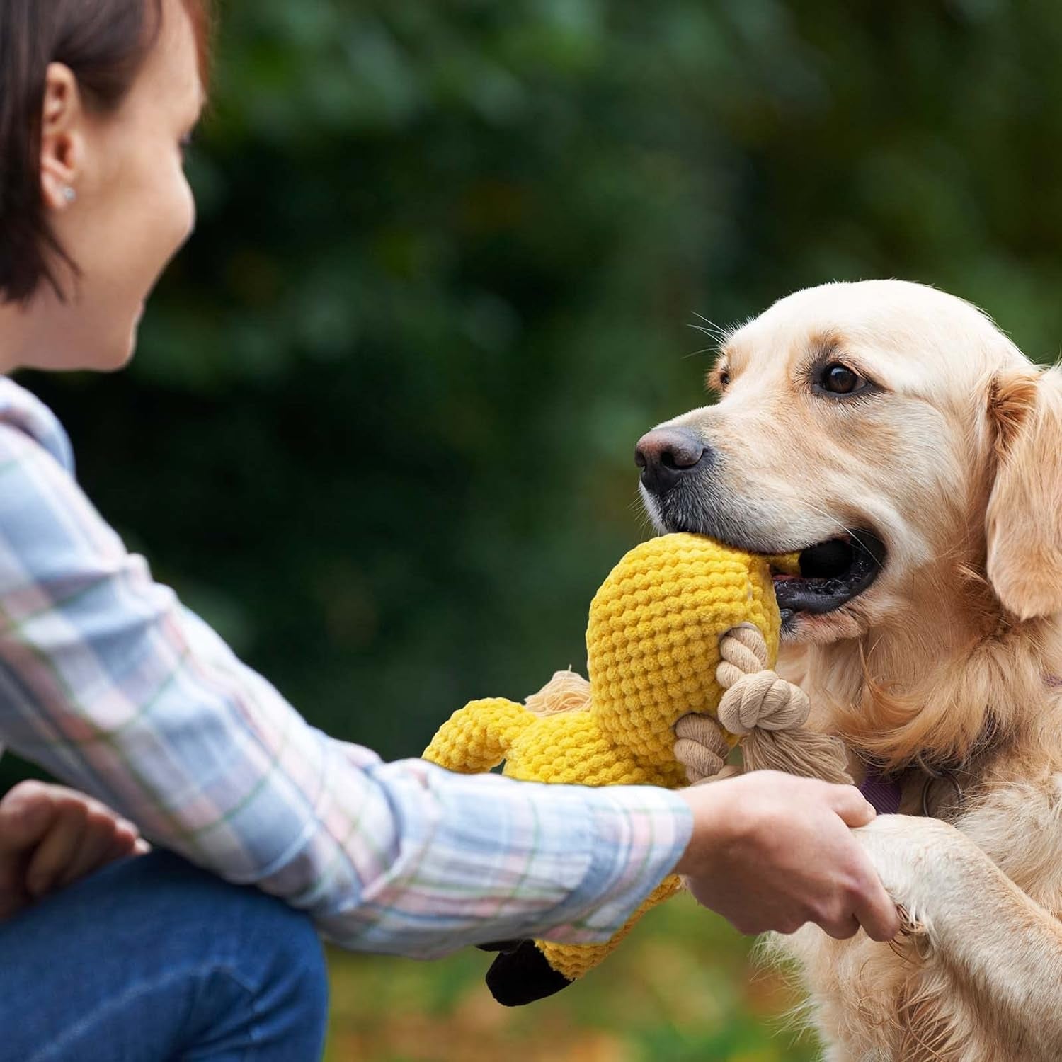 Dog Toys,Squeaky Dog Chew Toy with Crinkle Paper,Tough Stuffed Dog Toys for Teeth Cleaning,Durable Rope Toys for Puppy, Small, Middle Dogs (Dog)