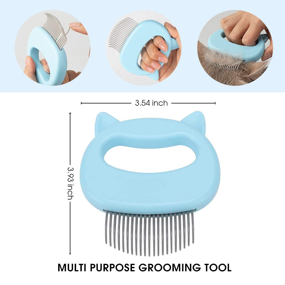 Gentle Cat Grooming Comb Massager - Pet Hair Remover Nail Clipper Cat Puppy Rabbit Pet Shell Massage Deshedding Grooming Shedding Trimming Soft Tools Removing/Loosing Matted Fur Knots Tangles Painless