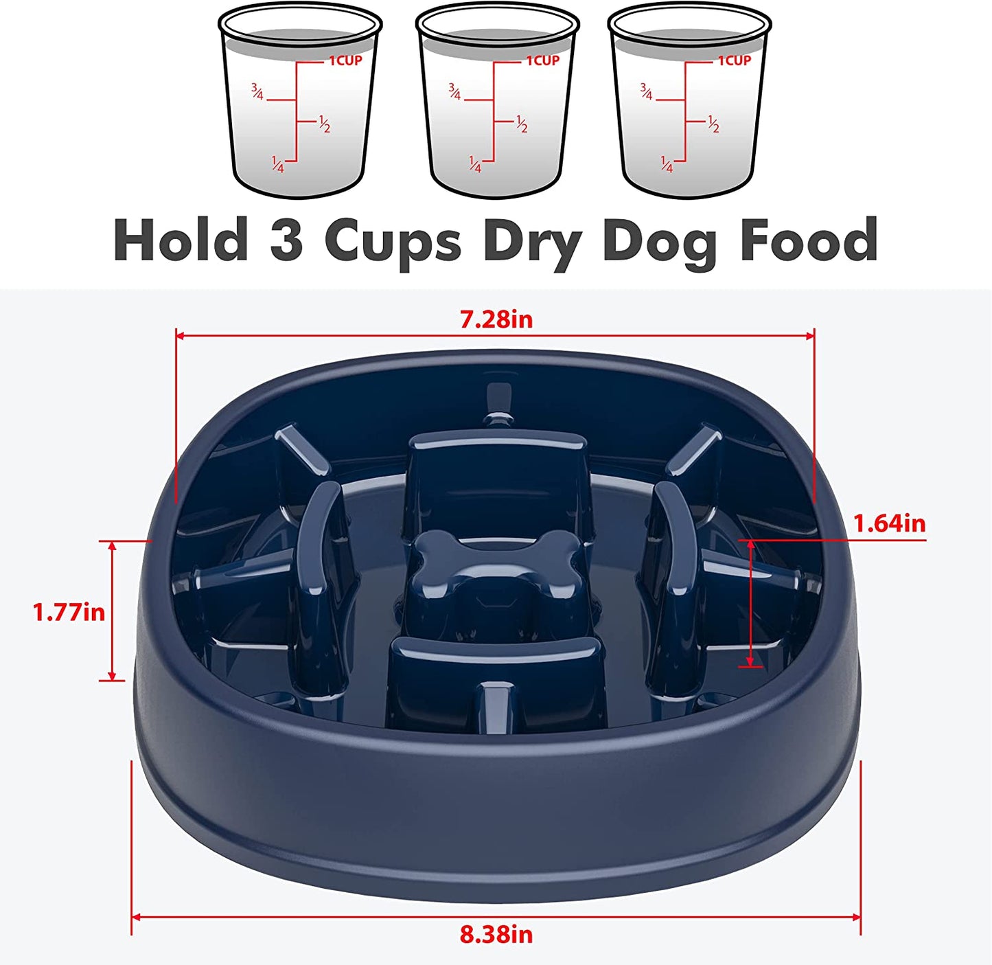 Dog Slow Feeder Bowl-Slow Feeder Dog Bowl for Dogs-Non Slip Puzzle Bowl-Dog Food Bowl Eco Friendly for Dog Pet Slow Feeder by Lorgatrend,D-Blue